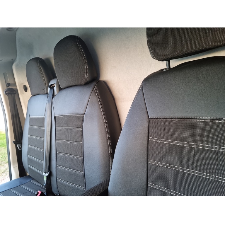 Housses Si Ge Renault Trafic Simili Cuir Et Tissu Banquette En Partie